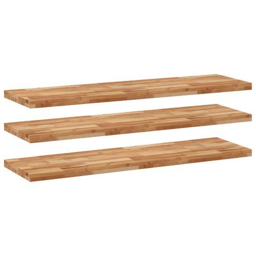 Étagères flottantes 3 pcs 120x40x4 cm acacia massif à l'huile - Photo n°2; ?>