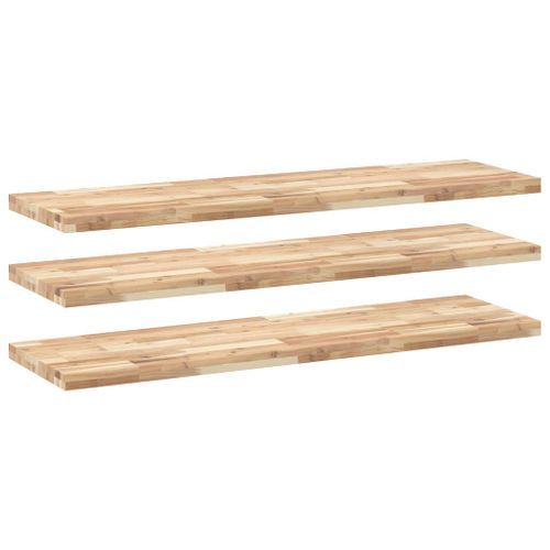 Étagères flottantes 3 pcs 120x40x4 cm acacia massif non traité - Photo n°2; ?>