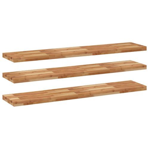 Étagères flottantes 3 pcs 140x30x4 cm acacia massif à l'huile - Photo n°2; ?>