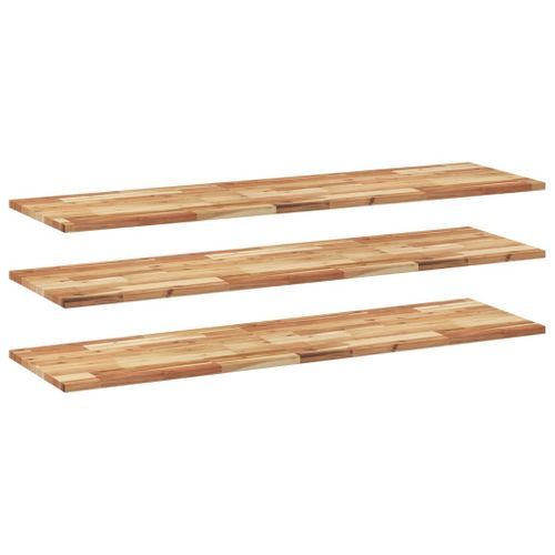 Étagères flottantes 3 pcs 140x40x2 cm acacia massif à l'huile - Photo n°2; ?>