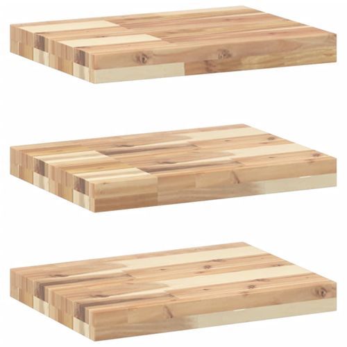 Étagères flottantes 3 pcs 60x30x4 cm acacia massif non traité - Photo n°2; ?>