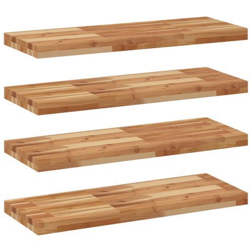 Étagères flottantes 4 pcs 100x30x4 cm acacia massif à l'huile - Photo n°2; ?>