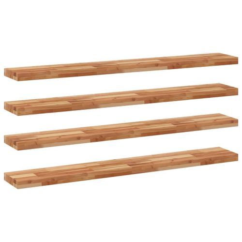 Étagères flottantes 4 pcs 120x20x4 cm acacia massif à l'huile - Photo n°2; ?>