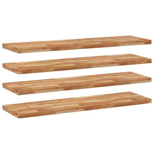 Étagères flottantes 4 pcs 140x40x4 cm acacia massif à l'huile - Photo n°2; ?>