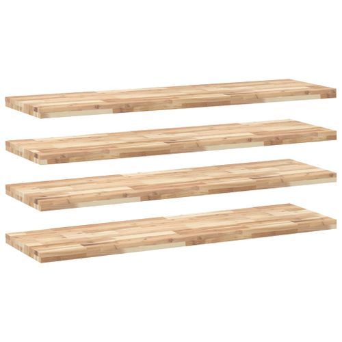 Étagères flottantes 4 pcs 140x40x4 cm acacia massif non traité - Photo n°2; ?>