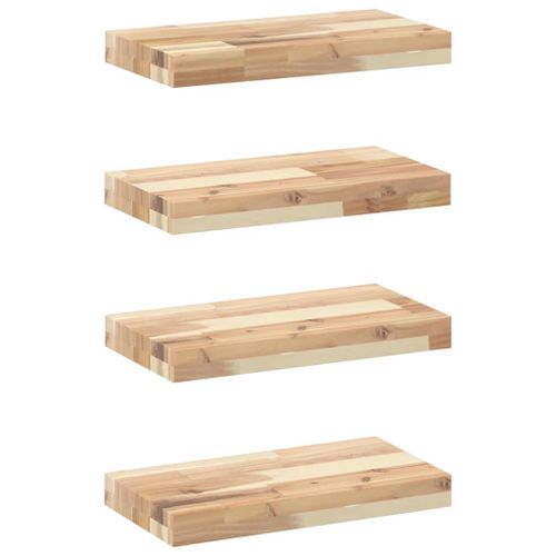 Étagères flottantes 4 pcs 40x20x4 cm acacia massif non traité - Photo n°2; ?>