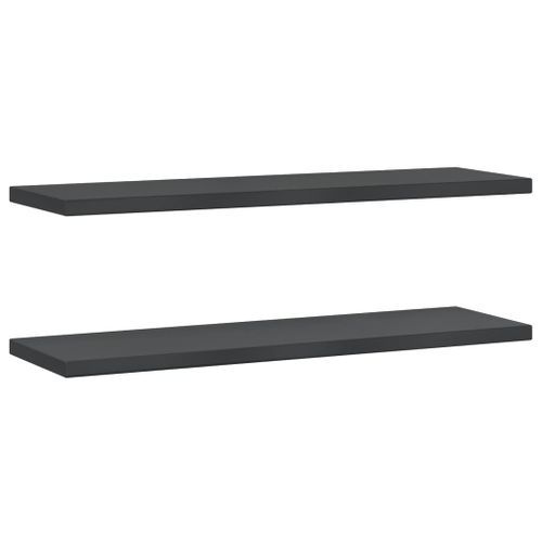 Étagères murales 2 pcs 100x30x3 cm noir acier inoxydable - Photo n°2; ?>