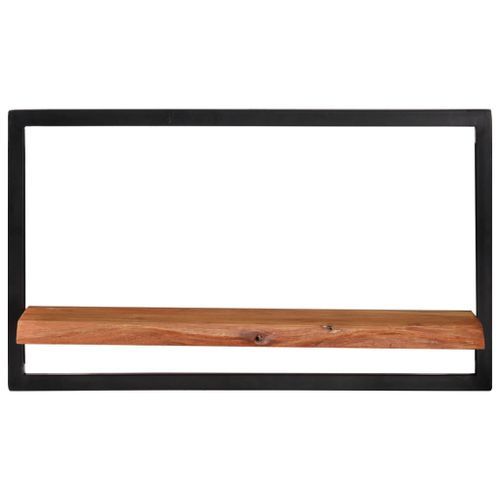 Étagères murales 2 pcs 60x25x35 cm Bois d'acacia et acier - Photo n°2; ?>