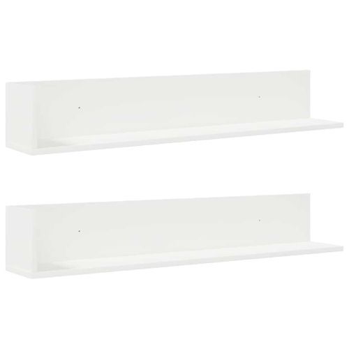 Étagères murales 2 pcs blanc 100x16,5x16,5 cm bois d'ingénierie - Photo n°2; ?>