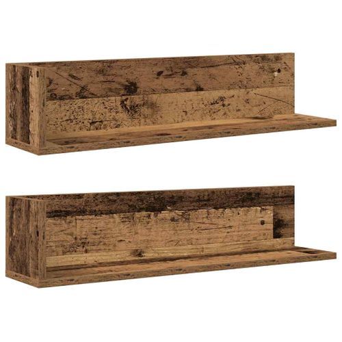 Étagères murales 2pcs vieux bois 75x16,5x16,5cm bois ingénierie - Photo n°2; ?>