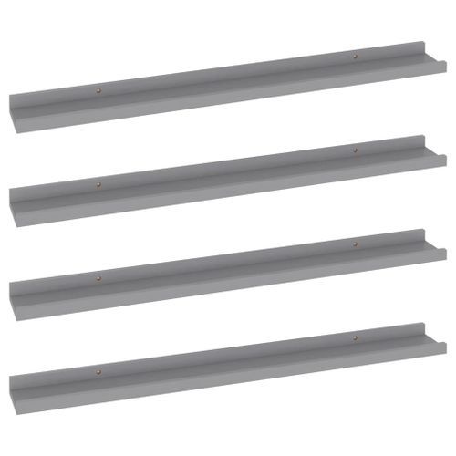 Étagères murales 4 pcs Gris 80x9x3 cm - Photo n°2; ?>