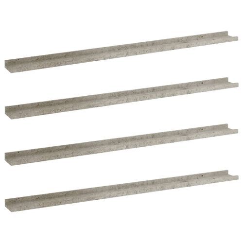 Étagères murales 4 pcs Gris béton 115x9x3 cm - Photo n°2; ?>