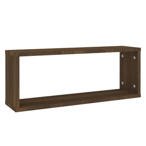 Étagères murales cube 2 pcs Chêne marron 60x15x23 cm Bois - Photo n°3; ?>