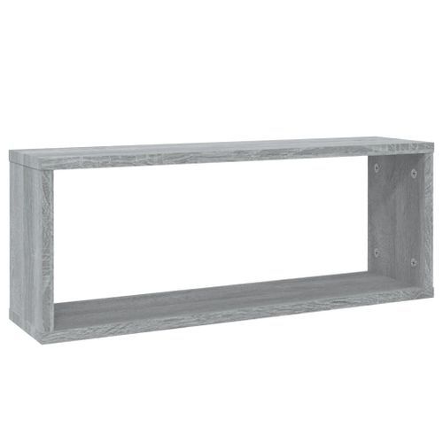 Étagères murales cube 2 pcs Sonoma gris 60x15x23 cm Bois - Photo n°3; ?>