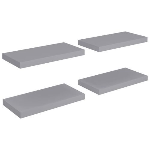 Étagères murales flottantes 4 pcs Gris 50x23x3,8 cm MDF - Photo n°2; ?>