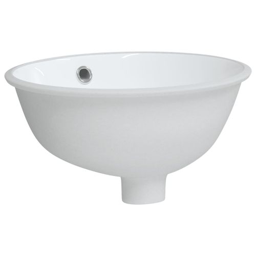 Évier de salle de bain blanc 33x29x16,5 cm ovale céramique - Photo n°3; ?>