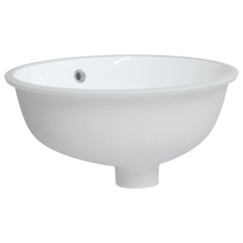 Évier de salle de bain blanc 38,5x33,5x19 cm ovale céramique - Photo n°3; ?>