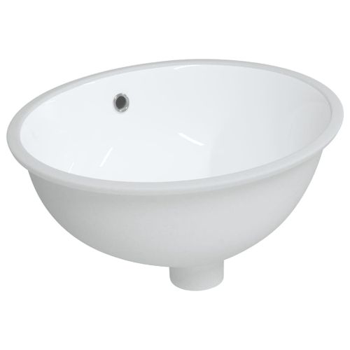 Évier de salle de bain blanc 43x35x19 cm ovale céramique - Photo n°2; ?>