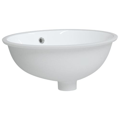 Évier de salle de bain blanc 43x35x19 cm ovale céramique - Photo n°3; ?>
