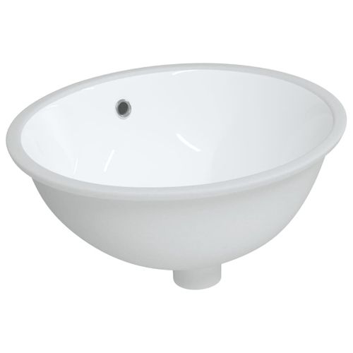 Évier de salle de bain blanc 47x39x21 cm ovale céramique - Photo n°2; ?>