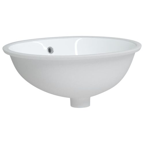 Évier de salle de bain blanc 47x39x21 cm ovale céramique - Photo n°3; ?>