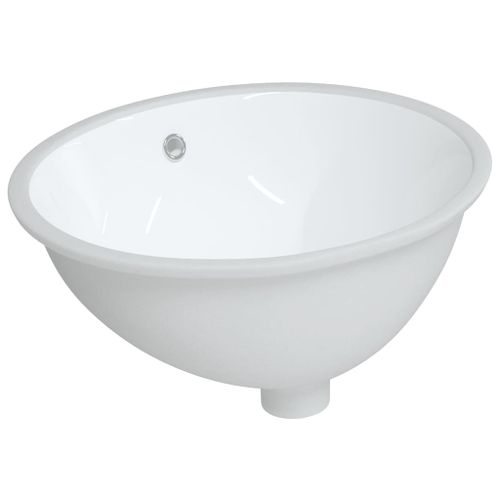Évier de salle de bain blanc 49x40,5x21 cm ovale céramique - Photo n°2; ?>
