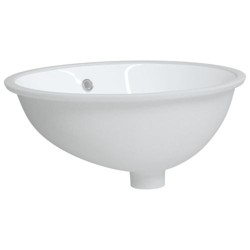 Évier de salle de bain blanc 49x40,5x21 cm ovale céramique - Photo n°3; ?>