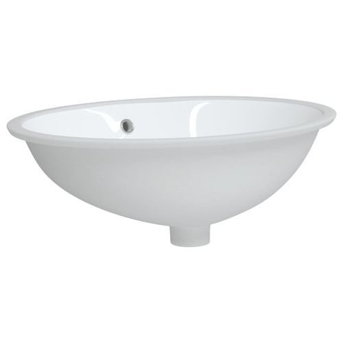 Évier de salle de bain blanc 56x41x20 cm ovale céramique - Photo n°3; ?>