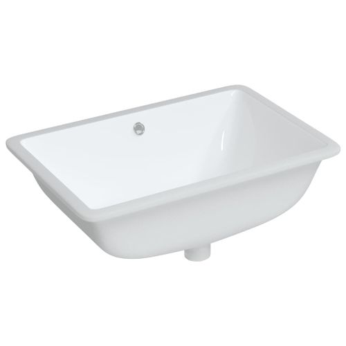 Évier de salle de bain blanc 60x40x21cm rectangulaire céramique - Photo n°2; ?>