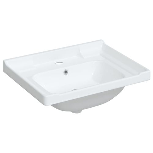 Évier de salle de bain blanc 61x48x23cm rectangulaire céramique - Photo n°2; ?>