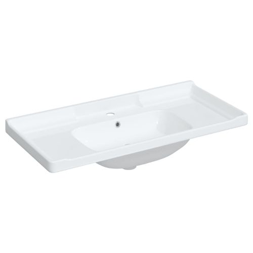 Évier salle de bain blanc 100x48x23 cm rectangulaire céramique - Photo n°2; ?>