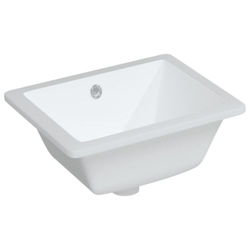 Évier salle de bain blanc 39x30x18,5 cm rectangulaire céramique - Photo n°2; ?>