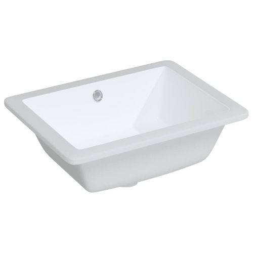 Évier salle de bain blanc 46,5x35x18 cm rectangulaire céramique - Photo n°2; ?>