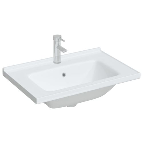 Évier salle de bain blanc 71x48x19,5 cm rectangulaire céramique - Photo n°3; ?>