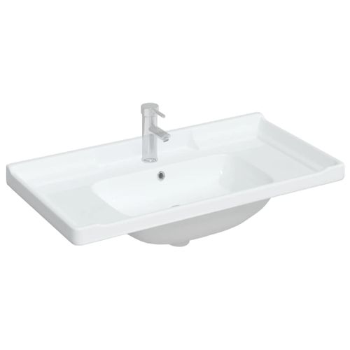 Évier salle de bain blanc 91,5x48x23 cm rectangulaire céramique - Photo n°3; ?>