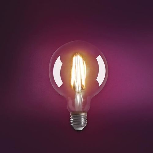 EXPERTLINE Ampoule LED filament ambrée E27 4 W équivalent a 38 W blanc chaud - Photo n°2; ?>