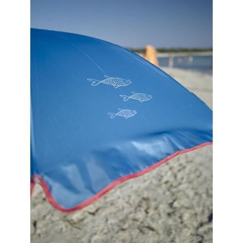 EZPELETA Parasol de plage Beach - Ø 180 cm - Poisson bleu Socle non inclus - Photo n°2; ?>