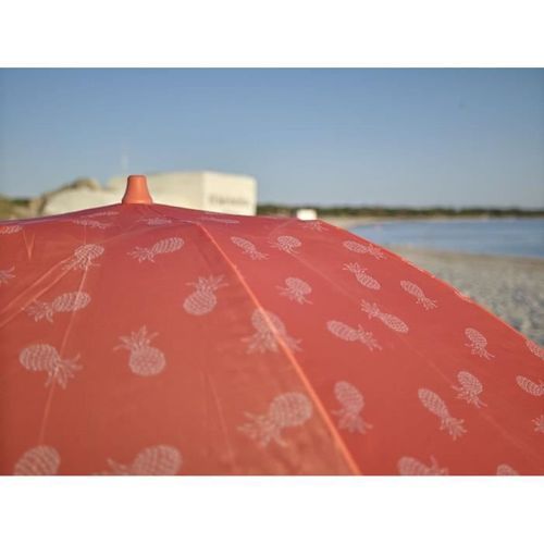 EZPELETA Parasol de plage Fold - Ø 180 cm - Ananas orange Socle non inclus - Photo n°3; ?>