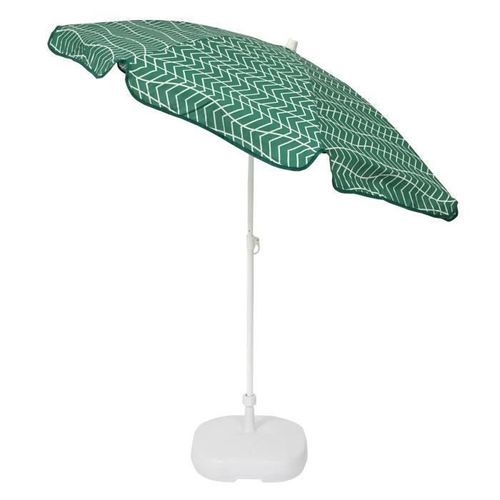 EZPELETA Parasol inclinable Bora - Ø 160 cm - Rayé vert et blanc Socle non inclus - Photo n°2; ?>