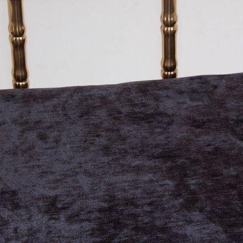 Fauteuil art déco acier doré et assise tissu noir Zelli - Photo n°2; ?>