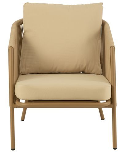 Fauteuil avec coussin aluminium beige Marka - Photo n°2; ?>