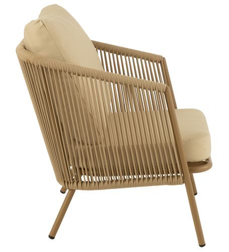 Fauteuil avec coussin aluminium beige Marka - Photo n°3; ?>