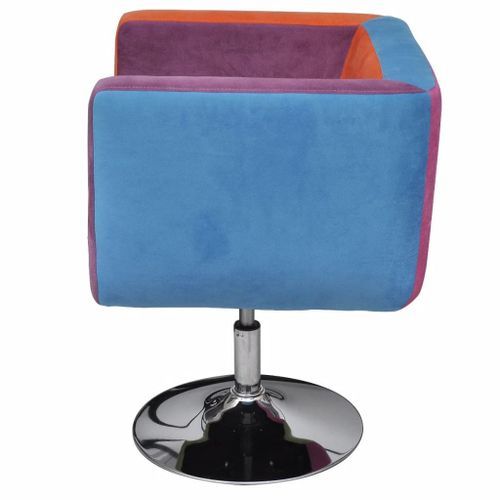 Fauteuil avec design de patchwork Cube Tissu - Photo n°3; ?>