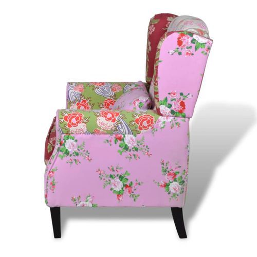 Fauteuil avec design de patchwork Tissu 2 - Photo n°3; ?>