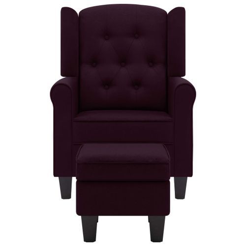 Fauteuil avec repose-pied Violet Tissu - Photo n°3; ?>