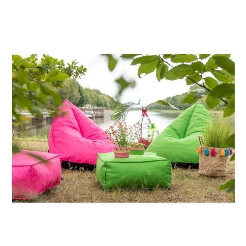 Fauteuil bas polyester rose Veeda - Photo n°2; ?>