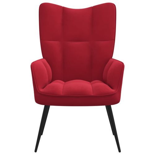 Fauteuil bergère Rouge bordeaux Velours - Photo n°2; ?>