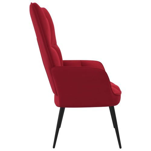 Fauteuil bergère Rouge bordeaux Velours - Photo n°3; ?>