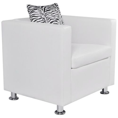 Fauteuil Blanc Similicuir 3 - Photo n°2; ?>