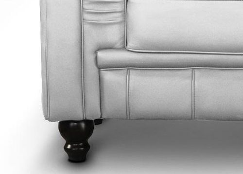Fauteuil Chesterfield simili argent Elegance - Photo n°3; ?>